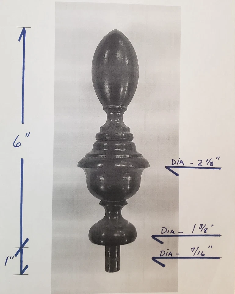 Solid Cherry Finial - Image 2 of 2