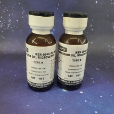 Cargille Lab. Non-Drying Immersion Oil Microscopy Type B - 1 FL OZ Lot Of 2 NOS