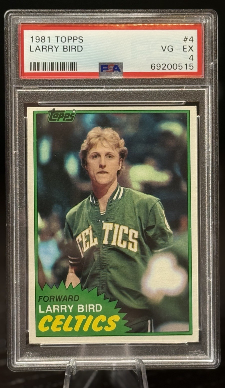 1981-82 Topps Larry Bird #4 Boston Celtics Graded PSA 4 VG-EX