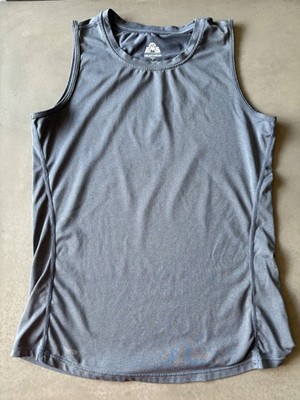 Women's athletic tank top tech wick gray running sleeveless activewear - XS -EMS