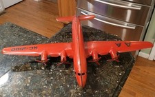 LARGE MARX AMERICAN AIRLINES AA NC-2100 RED AIRPLANE METAL 1950S