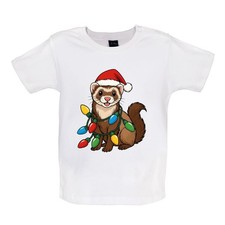 Ferret Christmas Lights - Baby T-Shirt / Babygrow - Ferrets Pet Love Festive