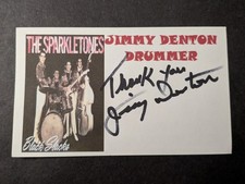 Jimmy Denton Signed Index Card - The Sparkletones - Drummer