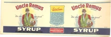 Original Unused Vintage Uncle Remus Syrup Can Label Robinson Syrup Co Cairo, Ga.
