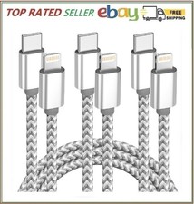 USB C to Lightning Cable 3 Pack 6FT Apple MFi Certified Fast Charging MFi