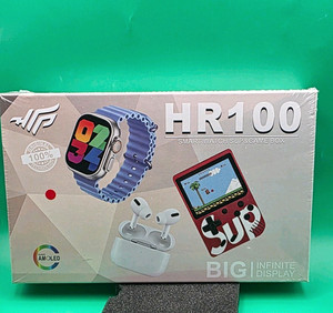SUP HR100 Smart Watch AMOLED 32GB Blue Silicone Band w/ Earbuds Set
