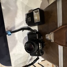 Minolta X-700 Vintage SLR Camera Black with Lens Flash and Accessories