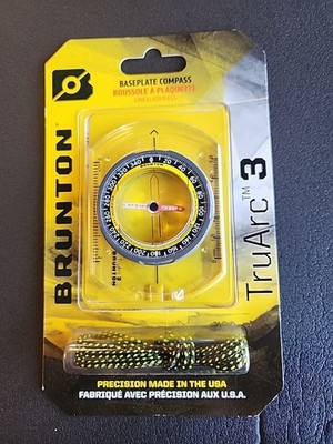 Brunton TruArc3 Baseplate Compass Measures 2.5'' x 3.5'' x 0.5''. Weight: 1.1 ounce