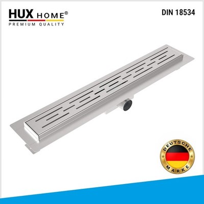 HUX-HOME  PREMIUM K Duschrinne 3-reihig geschlitzt 60-120 cm aus Edelstahl nach