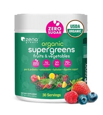 Organic Super Greens Powder | 70+ Superfoods, 0 Sugar, 3G Fiber, 30 Servings