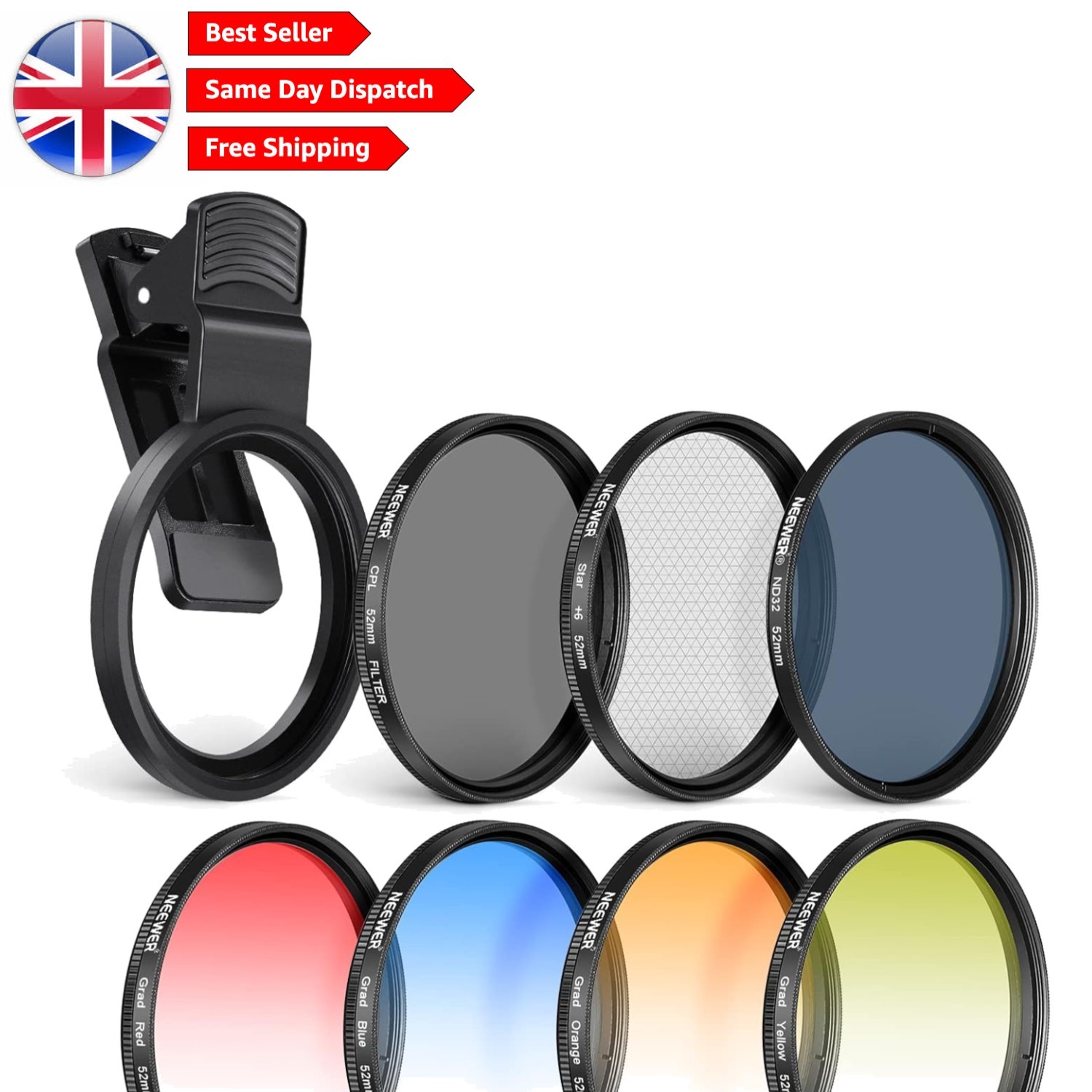 OptiPro 52mm Filter Set for Smartphone & Camera - ND+CPL + Effect Filters