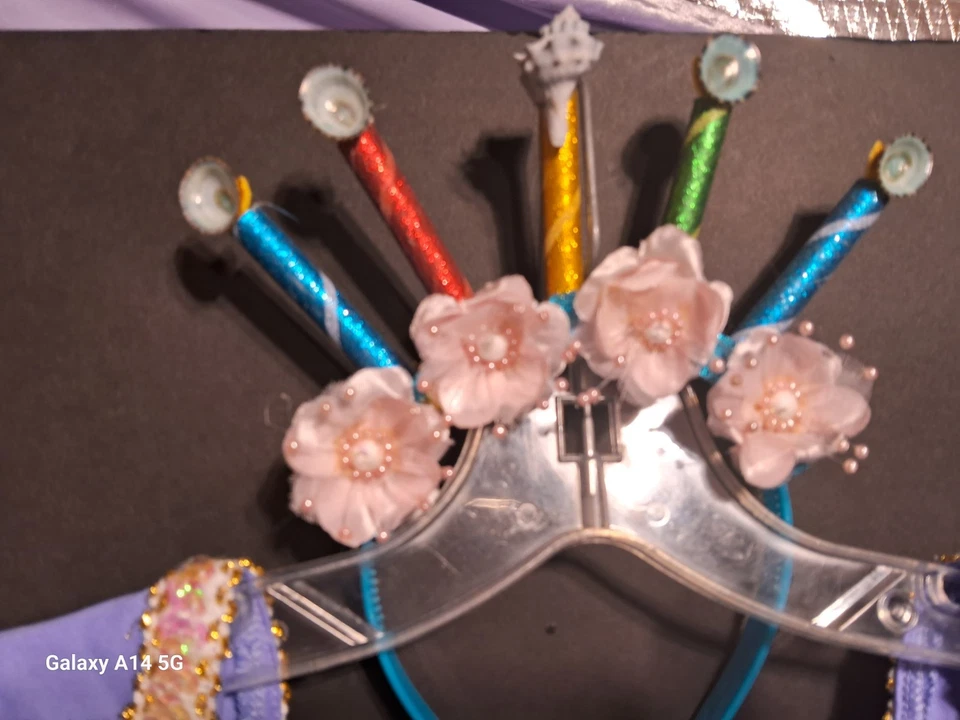 Disney Sirenita Ariel Vestido Halloween Disfraz Niño Talla 6-8 Y Corona Foto 3 de 4