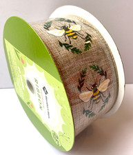 HONEY BEE RIBBON Member's Mark Premium WIRED 2.5" Spring/Summer Natural 50 YDS.