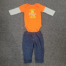 Way to Celebrate Size 3-6M Halloween Bodysuit Pants Set Baby Girl Pumpkin Patch