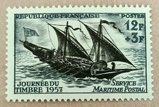 5D1-Timbre France YT 1093 neuf * année 1957 "journée du timbre"