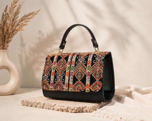 Handmade Embroidered Boho Handbag - Cultural Heritage Chic - Elegant Women's....