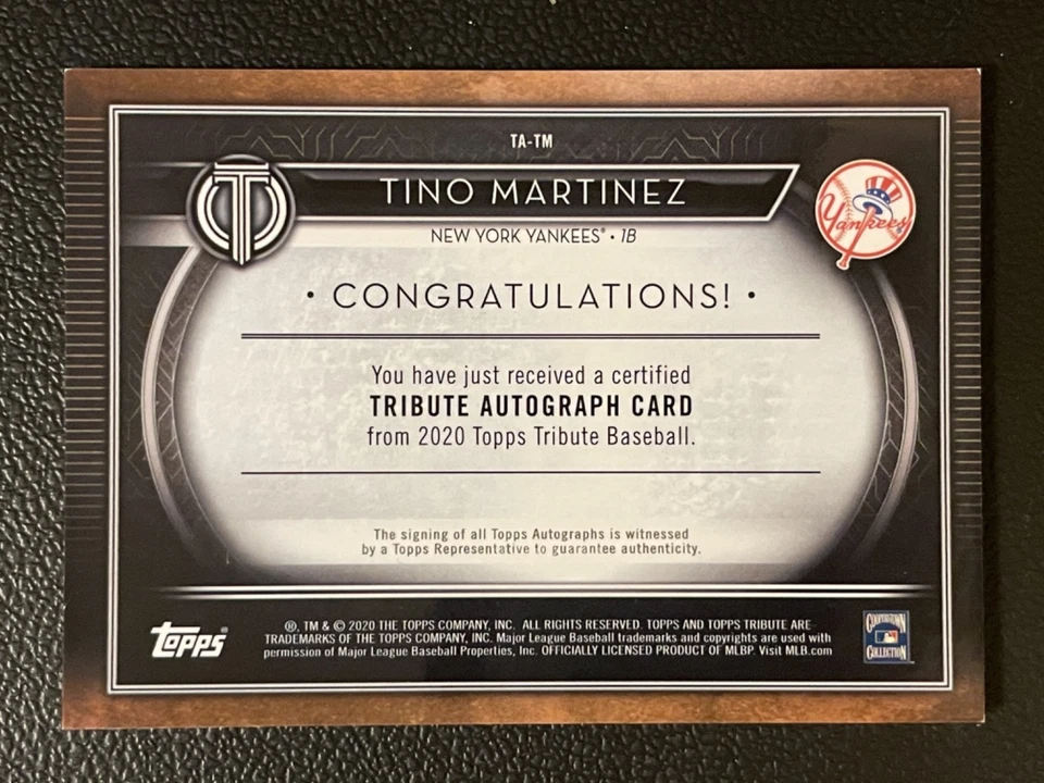 2020 Topps Tribute Green #TA Tino Martinez 2/99 Auto Autograph - Image 2 of 2