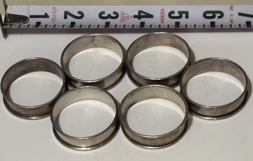 Reed & Barton Sterling Silver Napkin Ring 6 Pc Lot No Monogram