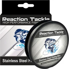 Reaction Tackle Stainless Steel Trolling Line 30LB - / 300 foot, Silver 