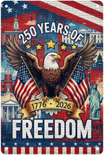 USA 250Th Anniversary Tin Sign Commemorative Metal Sign 250 Years of Freedom 177