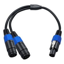 Speaker Splitter Cable, Speakon 1 Male to 2 Female Audio Y Adapter Cord, Spea...