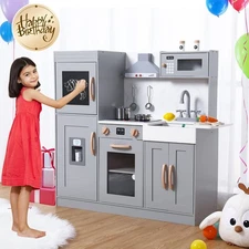 New Super Large Cooking Pretend Play Kitchen Sets Kids Wooden Playset Toys Gifts