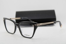 NEW FURLA VFU724 COL.0700 BLACK GOLD AUTHENTIC EYEGLASSES 53-17