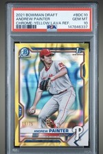 2021 Bowman Chrome Andrew Painter Yellow Lava Refractor 9/75 PSA 10 Phillies