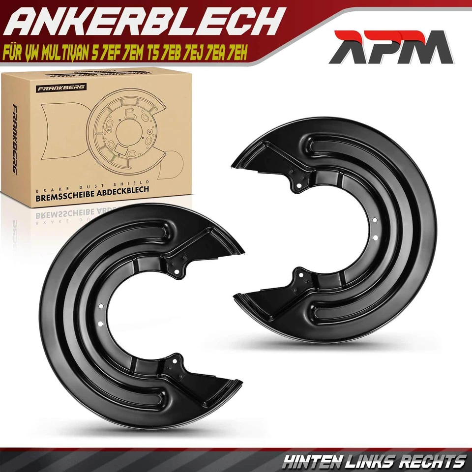 2x Ankerblech Bremsscheibe Hinten für VW Multivan 5 7EF 7EM T5 7EB 7EJ 7EA 7EH