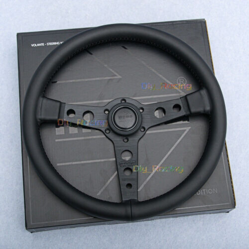MOMO Prototipo P5 Black Edition 350mm Genuine Leather Sport Steering Wheel - Picture 2 of 23
