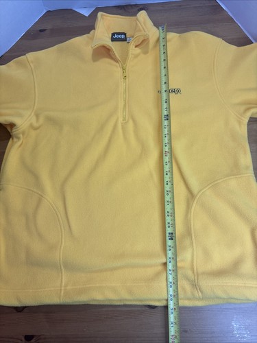 Jeep Fleece Men’s XL Yellow Pull Over With Sipper Jeep Logo On The Side - Picture 7 of 9
