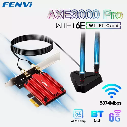 WiFi Adapter WiFi 6E AX210 5374Mbps Tri Band 2.4G/5G/6Ghz Blue-tooth