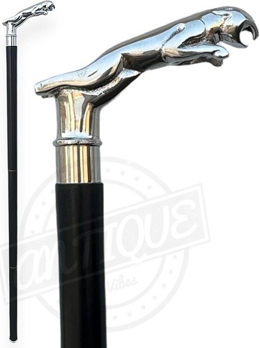 CHROME JAGUAR WALKING CANE STICK CLASSY CASUAL FASHIONABLE CANES FOR MEN WOMEN - Picture 2 of 4