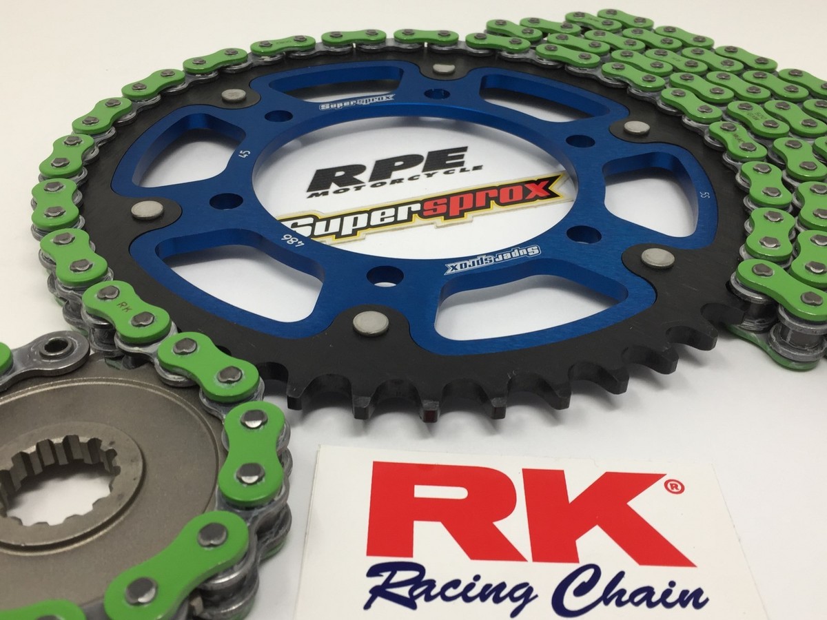 Ninja ZX6R 07-17 Blue Superspox RK OEM Ratio 16/43t Green RK Chain