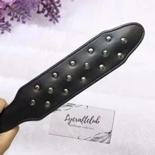 PU Leather Spanking Paddle Punk Whip Flogger with Rivet Slave Bondage Game BDSM 