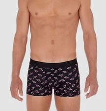 $37 HOM Men's Black Graphic Underwear Stretch Neon Heart Boxer Briefs Size S