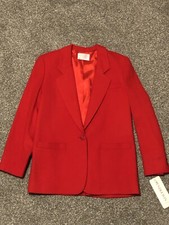 NWT Vintage Women's Pendleton Wool Blazer Size Red Single Button Size 6 Made USA