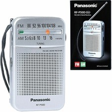 Panasonic RF-P50D: Pocket AM/FM Silver Radio - 2 Band Receiver
