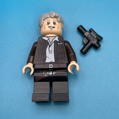 Lego Star Wars Han Solo Old Minifigure 75105 Lopsided Grin w/ Blaster