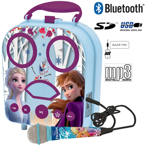 Disney Frozen 2 Karaoke Machine INC Frozen Mic. Bluetooth, Smart Ph, Tablet. UK - Picture 4 of 5