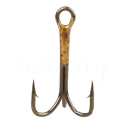brown fish from fish hooks Brown Fish Hook Sharpened Tackle Treble Hooks Size 2/4/6/8/10 Hook Fishing