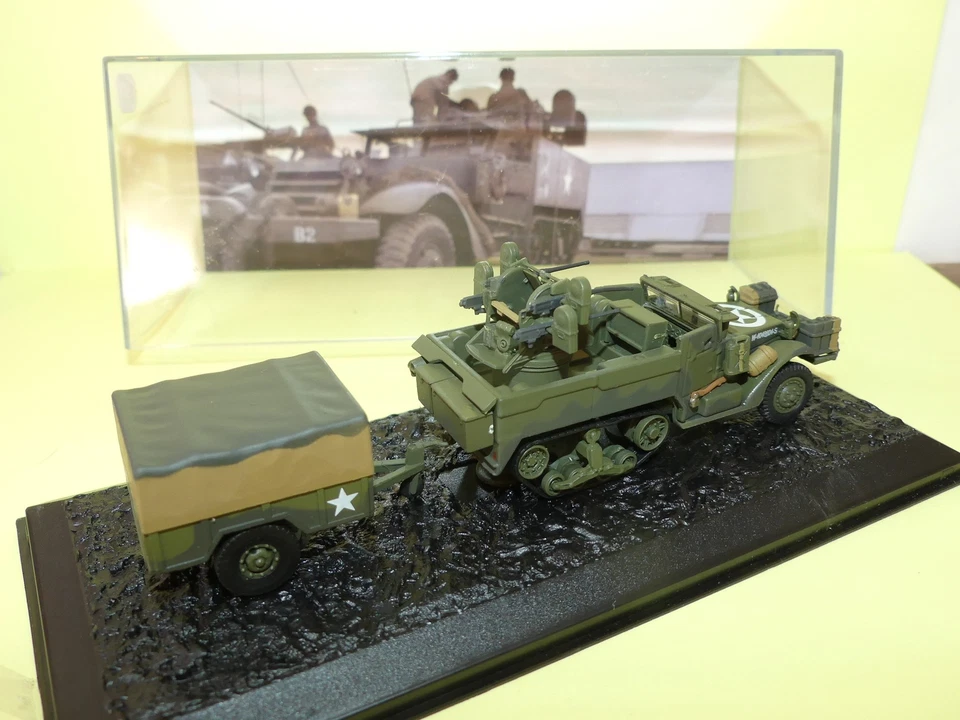 BLINDée MILITAIRE N°02 M16 MGMC avec Remorque BELGIQUE 1945 ALTAYA 1:72 - Photo 2/2