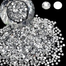 Venta al por mayor Bolsa a granel 5000 piezas 3 mm resina espalda plana estrás, 3 mm, cristal transparente