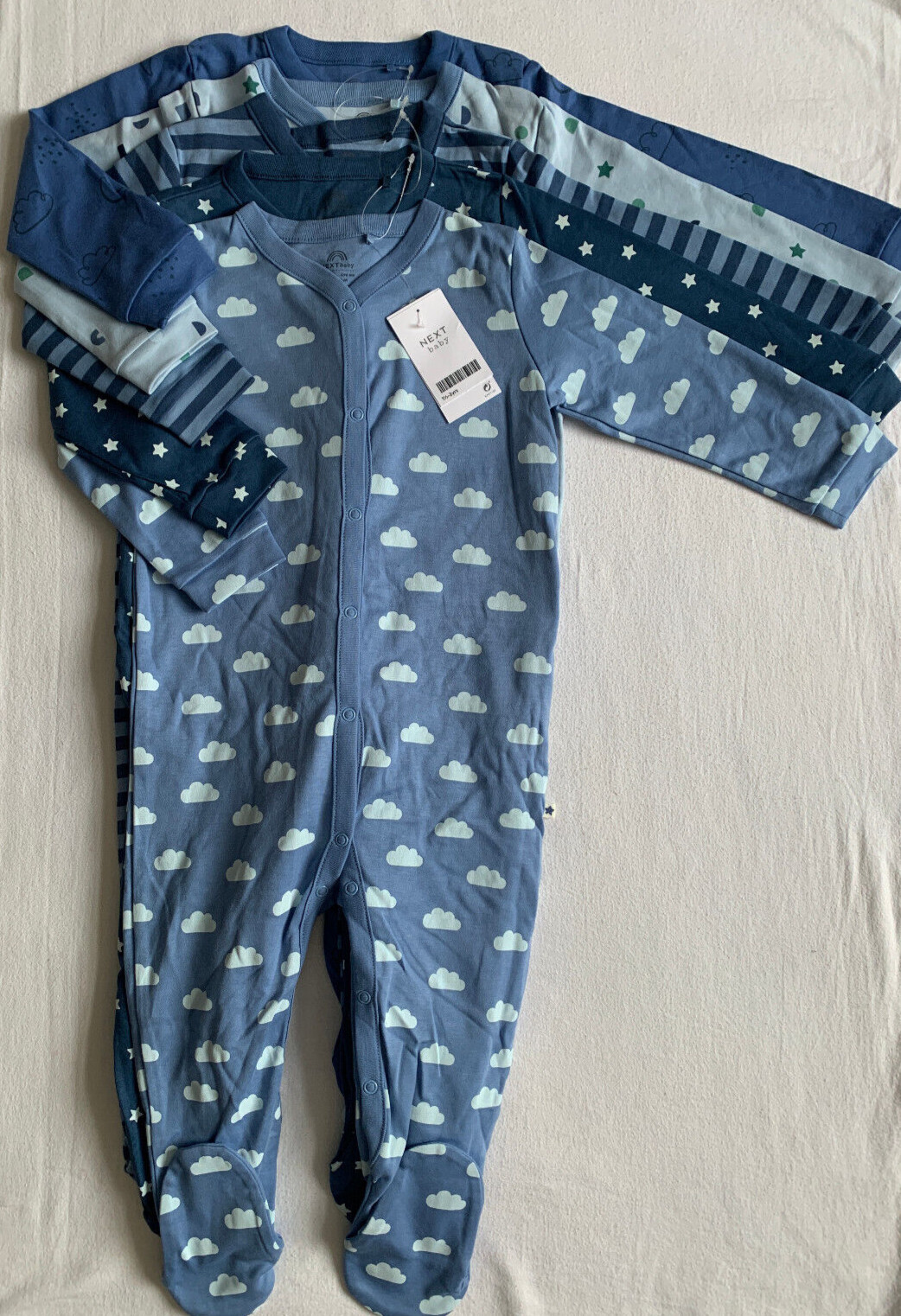 BNWT Baby Boys 5-Pack Navy Sleepsuits 18-24 Months by NEXT