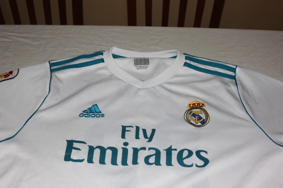 レアル白色、Sサイズ、22 ISCO Final Champions League Milano 2016 Real Madrid Shirt #22