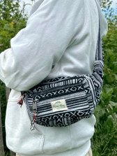 Bum Bag| Fanny pack made of Hemp and ethnic cotton print| Shoulder bag |