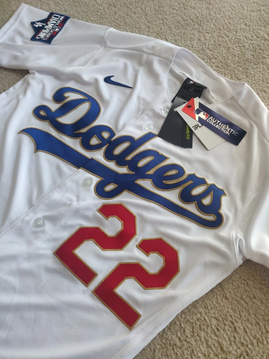 Clayton Kershaw Authentic LA Dodgers Gold Championship 2021 Jersey - Size 40