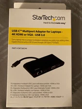 NEW StarTech USB-C Multiport Adapter-4K HDMI or VGA-USB 3.0-DKT30CHV