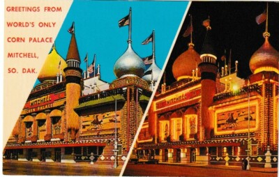 Vintage World's Only Corn Palace Mitchell SD South Dakota Postcard
