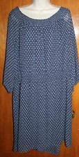 MAURICES Plus Sz 2 ELASTIC WAIST DRESS (navy; sheer w/ lining) EUC